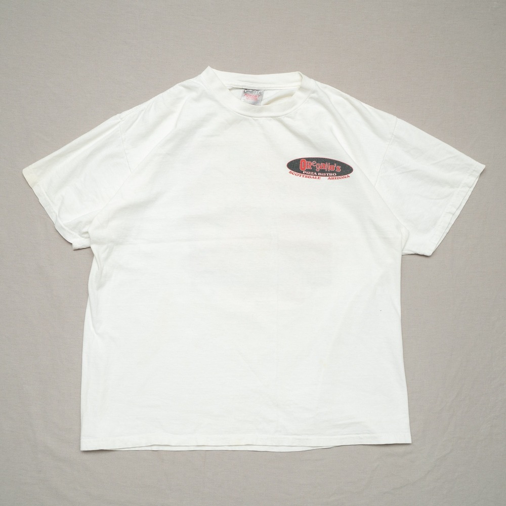 Vintage 90s Oreganos Pizza Bistro Scottsdale AZ Pick Your Seat Oneita Power T XL